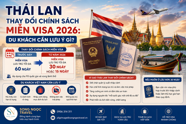Thái Lan thay đổi chính sách miễn visa 2026: Du khách cần lưu ý gì?