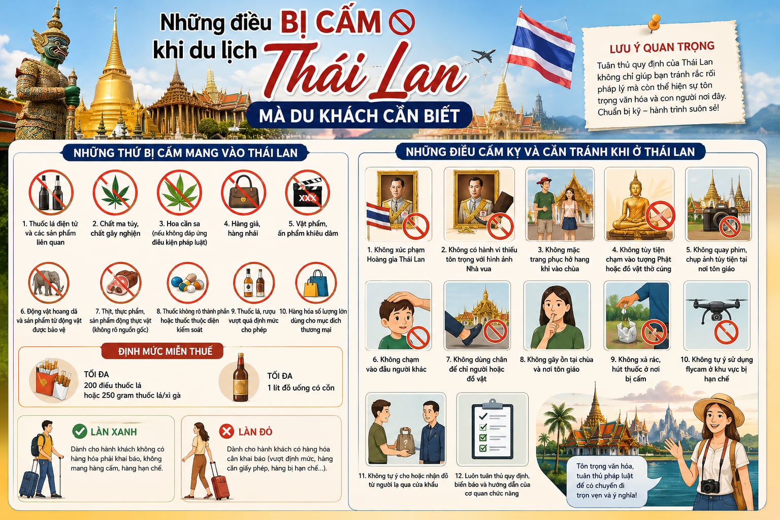 Đi du lịch Thái Lan không được làm gì