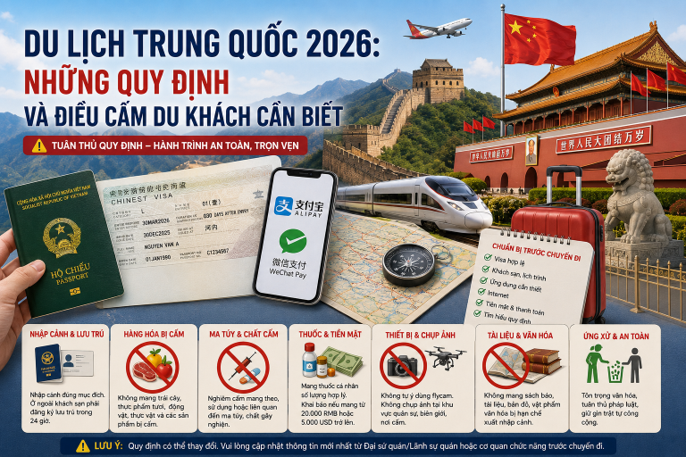 Du lịch Trung Quốc 2026: Những quy định du khách cần biết