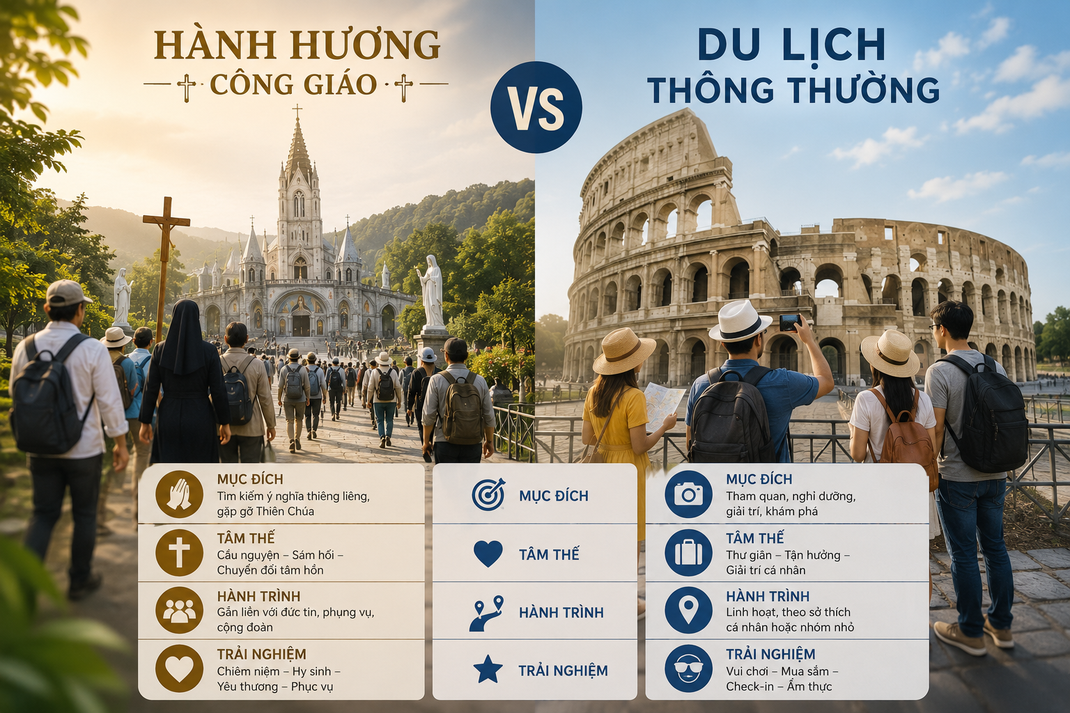 Hành hương Công giáo khác gì du lịch