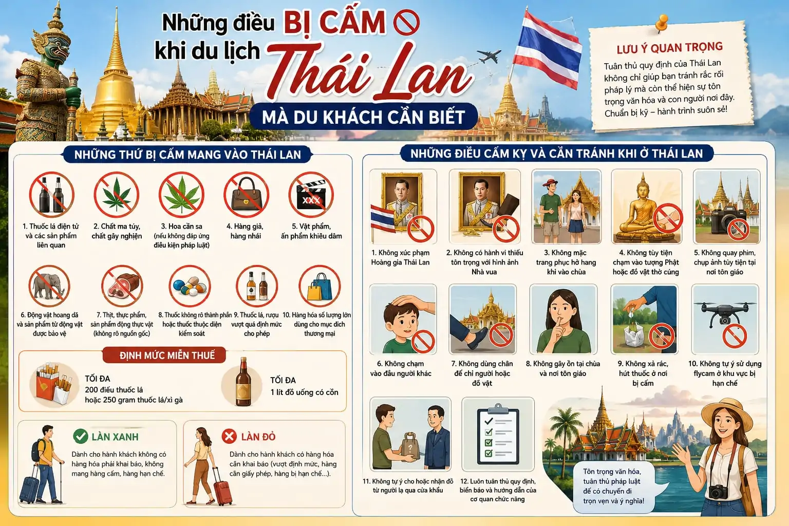 Đi du lịch Thái Lan không được làm gì