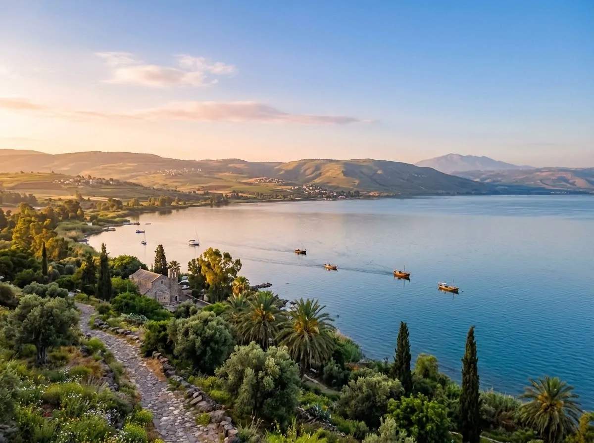 A scenic view of the Sea of Galilee