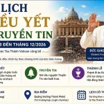 Lịch Triều yết và Truyền tin tại Vatican từ tháng 8 đến tháng 12/2026