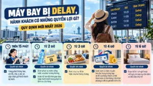 Máy bay delay, hành khách có những quyền lợi gì? Quy định mới nhất 2026