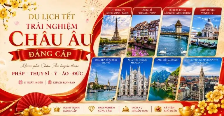 HÀNH TRÌNH ĐÔNG TÂY ÂU PHÁP – THỤY SỸ – Ý – ÁO – ĐỨC