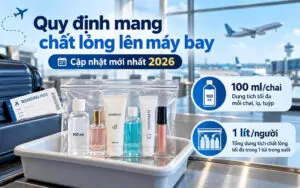 Quy định mang chất lỏng lên máy bay mới nhất 2026